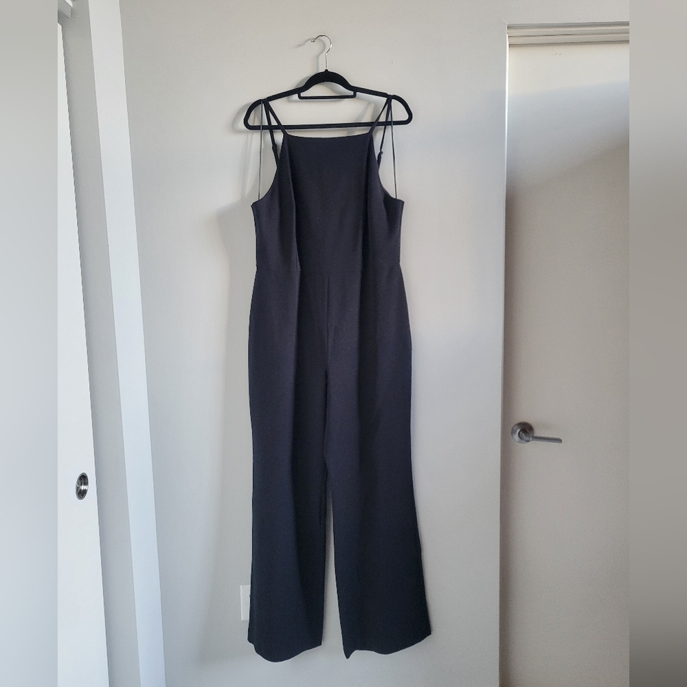 French Connection Whisper Strappy Balck Halter Tank Jumpsuit Womens Size 12